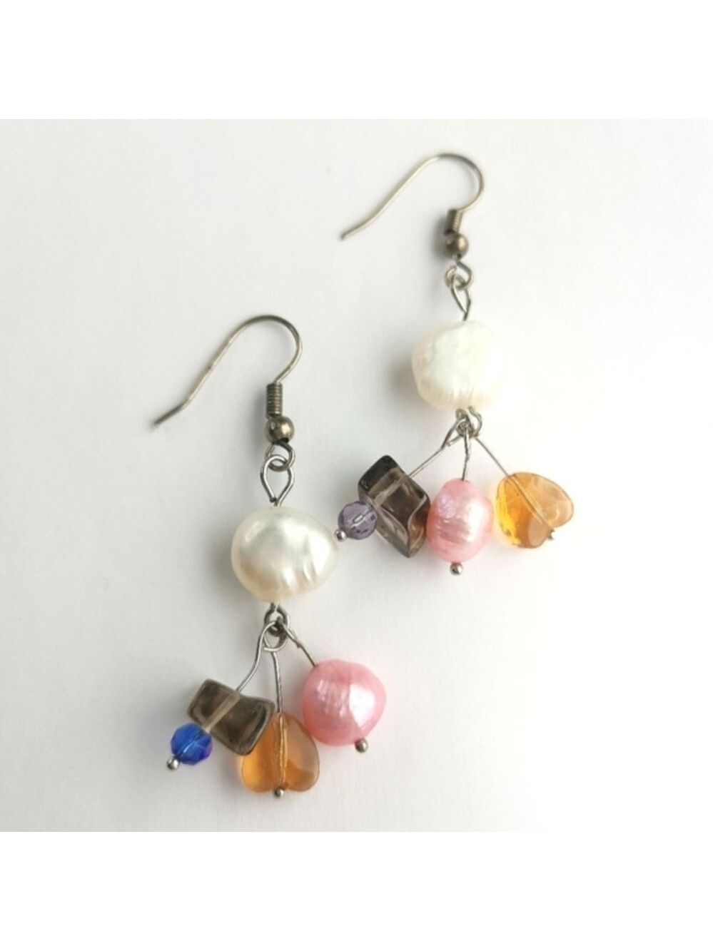 Freshwater pearl  Crystal quartz cluster earrings 🆕